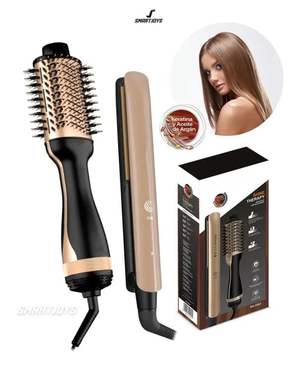 Combo Cepillo Secador Plancha Keratina